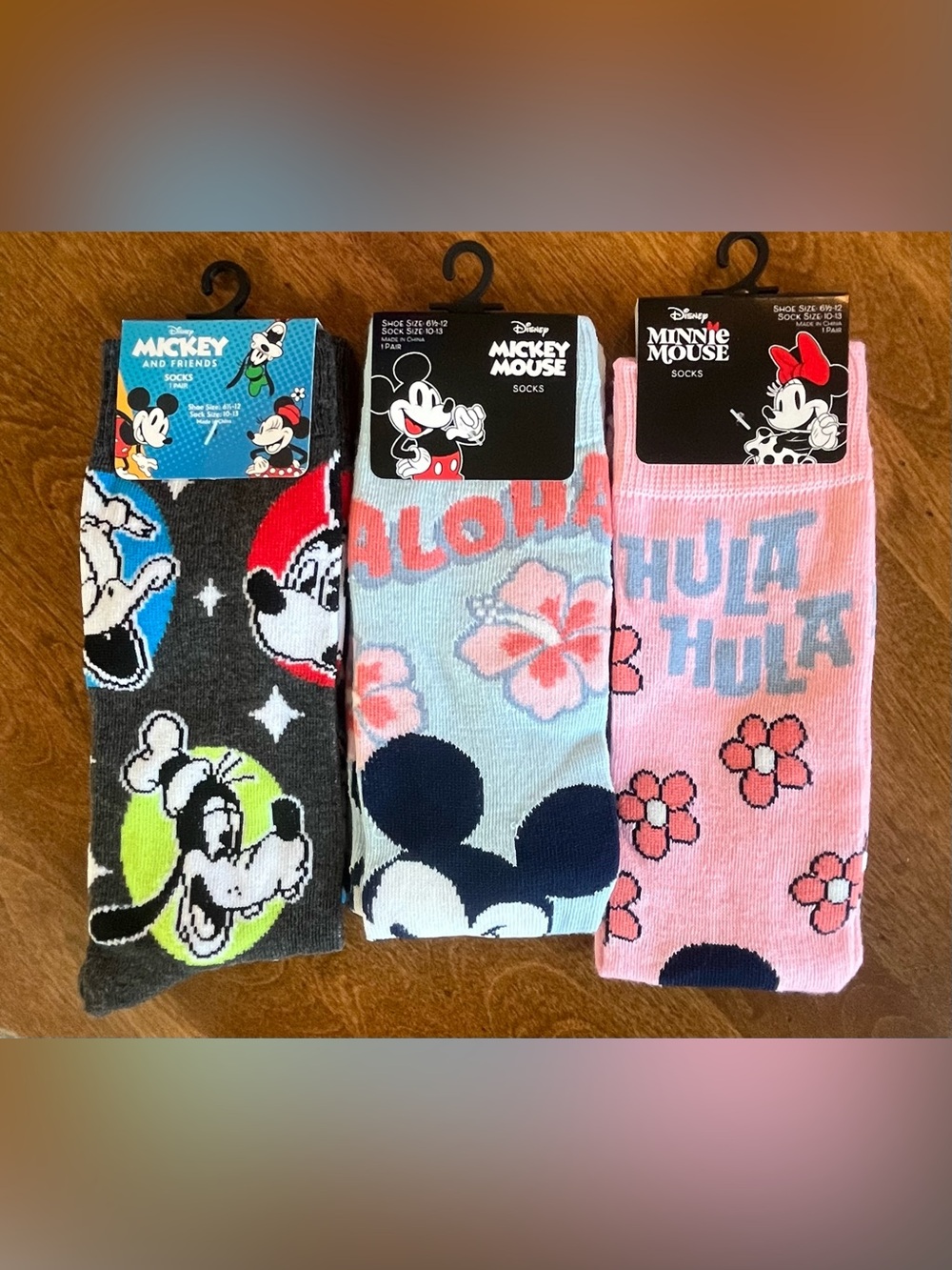 Disney QTY 3 Socks Mickey Minnie & Goofy and Donald Duck New with Tags